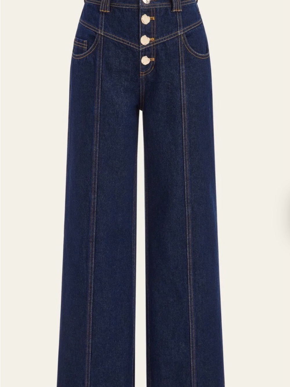 Commense Dark Indigo High-Rise Wide Leg Jeans